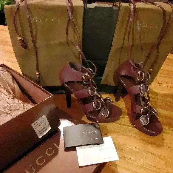 GUCCI Gladiator Platform Heels/Sandals - Picture 2 of 10